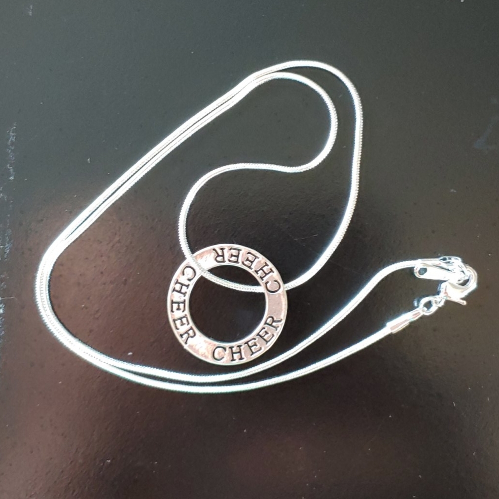 NEW- SILVER CHEER CHARM NECKLACE